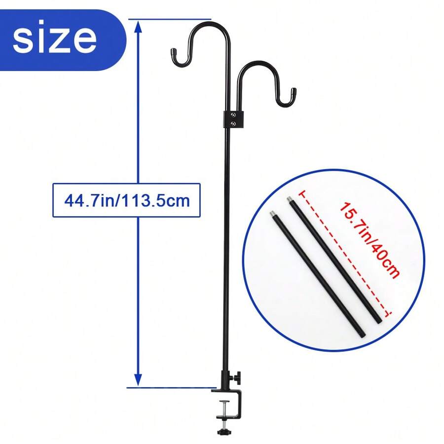 1pc Deck Bird Feeder Hanger For Railing, 44.7 Inch Deck Hook For Bird