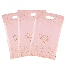 100 Pcs Pink Star Poly Mailers With Handles, 10x13 Inches Packaging Bags With Self Sealing Strips, Durable Mailing Bags For Boutique, Cosmetics, And Clothing - Pink - View 2