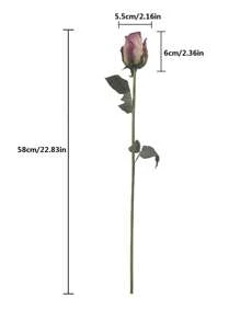 2 Pcs Artificial Rose Flowers 22.83in Burnt Edge Long Stem Silk Fake Roses For DIY Wedding Bouquet Table Centerpiece Home Decor - Red - View 8