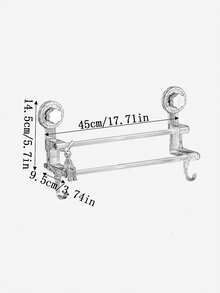 1入組雙桿毛巾架 - 節省空間的壁掛式毛巾儲物架，配有吸盤、鉤子和防銹材料，是浴巾、浴室配件和家居裝飾的理想組織者。 - 彩色 - 查看 2