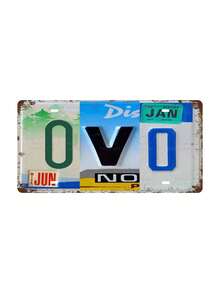 1入組「OVO - Rap Beef」非浮雕趣味車牌金屬鐵牌（尺寸：11.81寸 x 5.91寸 / 30 x 15cm），新穎家居裝飾、房間裝飾、牆壁裝飾、浴室裝飾、酒吧裝飾、咖啡廳裝飾、車庫裝飾、農舍裝飾 - 彩色 - 查看 1