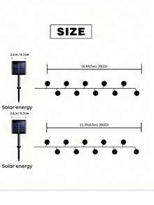 1入組LED摩洛哥球閃光，太陽能串燈，太陽能供電，花園庭院路徑裝飾，派對用品，節慶裝飾心情燈 - 彩色 - 查看 2