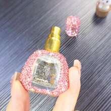 1pc, 12ML 'Bling Bling' Pink Perfume Bottle (Random Pattern), High-End Rhinestone Gift For Friends, Portable Perfume Transfer Bottle For Delicate Cosmetic, Shiny Press Spray Glass Bottle, Exquisite And Convenient For Daily Life - Pink Sparkling Diamond Perfume Empty Bottle - View 6