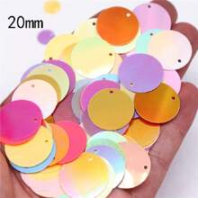 150 piezas 20g Lentejuelas sueltas redondas PVC de 20mm de gran tamaño 2cm con un orificio a un lado para coser, joyería, colgante, adornos para boda, manualidades y accesorios