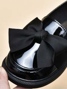 Girls' School Leather Shoes, Children's Princess Shoes, British Style Black Flats, Soft Sole Student Performance Shoes - Black - View 7