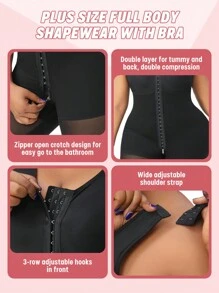 larrycard One Piece Butt Lifter Plus Size Shapewear Women Postpartum Recovery Compression Tummy Control Garment Shapewear