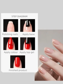 1瓶10毫升免擦拭凝胶指甲油封层，高光泽持久，可卸除，适用于家用美甲沙龙DIY美甲，配合LED美甲灯使用。