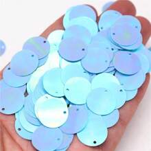 150 piezas 20g Lentejuelas sueltas redondas PVC de 20mm de gran tamaño 2cm con un orificio a un lado para coser, joyería, colgante, adornos para boda, manualidades y accesorios