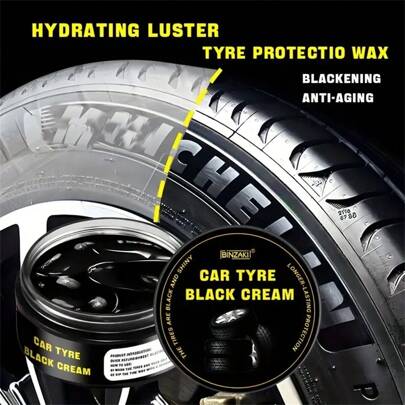 Binzaki 30g Tire Shine Wax - Long-Lasting Waterproof Protection, Nourishing, Glossy Enhancement, For Black Surfaces, Covers Scratches And Fading