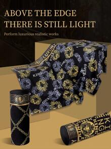 5条/包 奢华字母印花男士内裤 - 黑色 - 查看 3