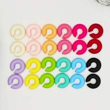 10pcs/Set Fashionable Dopamine Colorful Jelly Acrylic Twist Crescent Star Candy Color Clip On Earrings, No Piercing Needed - Style9 - View 1