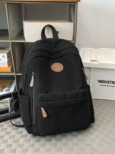 حقيبة ظهر من الكوردوروي بحجم صغير للطلاب الجامعيين، خفيفة الوزن، بطراز كاجوال، تناسب حاسوب محمول 14 بوصة، مناسبة لحقيبة المدرسة والجامعة، لوازم العودة إلى المدرسة شنطه جامعه شنط جامعات شنطة ظهر للسفر حقيبه جامعه