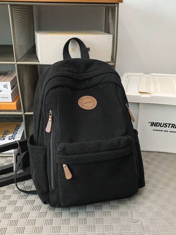 Mochila de pana de tamaño pequeño para estudiantes universitarios, ligera, de estilo casual, cabe una computadora portátil de 14 pulgadas, adecuada para la escuela secundaria y la universidad, útiles escolares para volver a la escuela