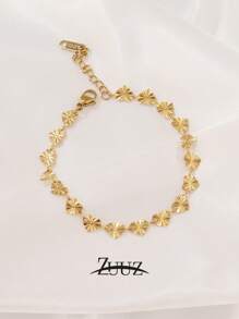 1pc Stainless Steel Peach Blossom Heart Chain Bracelets For Women Simple Love Chain Bracelet Jewelry Gifts Valentines,Mom,Mother,Mother's Day,Gift - Bracelet - View 11