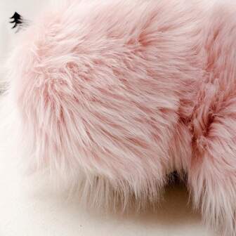 1入組假羊毛粉色發絨心形枕套，適用於客廳和臥室，柔軟舒適，不脫毛，可洗，可摺疊，可拆卸，可用於沙發、窗台和房間裝飾