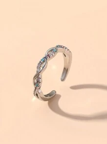 18KGP CZ鑽戒指，銅鍍層抗過敏，1件適合女性 - 01# - 查看 4