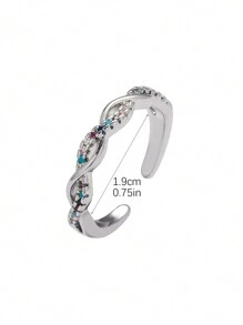 18KGP CZ鑽戒指，銅鍍層抗過敏，1件適合女性 - 01# - 查看 5