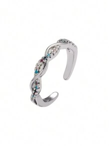 18KGP CZ鑽戒指，銅鍍層抗過敏，1件適合女性 - 01# - 查看 3