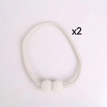 2 pièces Sangles et cordes de rideau non perforées, boucle de perle magnétique forte, boule suspendue, accessoires de décoration de fenêtre à auto-aspiration - Multicolore - Voir 20
