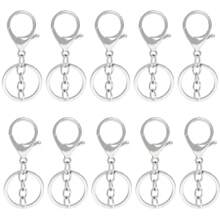 10 件/套金属钥匙扣环锌合金 DIY 饰品制作用品汽车配件包饰学校字母可爱哥特 Y2K - 金色+銀色 - 查看 2