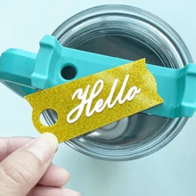 個性化姓名牌，杯具附件，個性化水杯姓名牌，40盎司定製蓋子標籤，個性化禮物 - Style6 - 查看 2