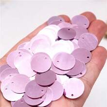 150 piezas 20g Lentejuelas sueltas redondas PVC de 20mm de gran tamaño 2cm con un orificio a un lado para coser, joyería, colgante, adornos para boda, manualidades y accesorios