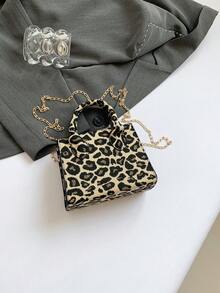 Small Leopard Pattern Hand-Held Mini Bag For Women, Casual Multifunctional Shoulder Crossbody Bag, Versatile Commuter Purse & Bag - Multicolor - View 4