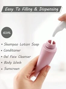 4 件旅行分配瓶，60 毫升可再填充化妆品容器 - 防漏，可挤压瓶，用于洗发水、护发素、乳液和沐浴露、旅行必需品旅行必需品、海滩旅行组织者、暑假返校学校用品假日露营假日必需品配件迷你女士香水男士香水旅行配件旅行必备品学校配件东西返校用品