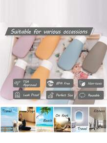 4 件旅行分配瓶，60 毫升可再填充化妆品容器 - 防漏，可挤压瓶，用于洗发水、护发素、乳液和沐浴露、旅行必需品旅行必需品、海滩旅行组织者、暑假返校学校用品假日露营假日必需品配件迷你女士香水男士香水旅行配件旅行必备品学校配件东西返校用品