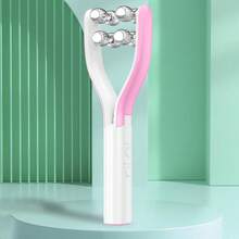 V Face Roller Face Massager Thin Face Artifact Lift Rod Plastic Double Wave Wheel Beauty Instrument - Pink - View 2