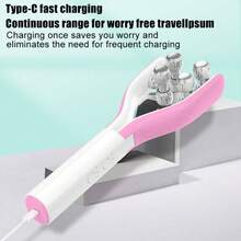 V Face Roller Face Massager Thin Face Artifact Lift Rod Plastic Double Wave Wheel Beauty Instrument - Pink - View 3