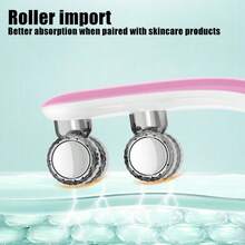 V Face Roller Face Massager Thin Face Artifact Lift Rod Plastic Double Wave Wheel Beauty Instrument - Pink - View 4