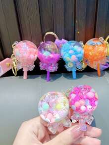 1pc Simple And Cute Lollipop Keychain Pendant Acrylic Water Bottle Charm For Backpack Or Car Decoration - Multicolor - View 4