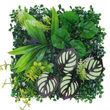 1pc Green Plant Wall Simulation Plant Wall Decoration Background Wall Eucalyptus Green False Turf Artificial Plastic Milan Lawn