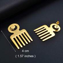 1對2CM/4CM非洲符號耳釘，不銹鋼Adinkra Gye Nyame耳環珠寶