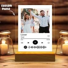 A Personalized Song Couple Collage Photo LED Night Light, Personalized Acrylic Night Light With Photos And Text, Customized Photo Lamp, Personalized Photo Collage LED Light, Couple Picture Frame, Personalized Photo Collage Gift, Bedroom Night Light, Birthday Gift, Couple Gift, Unique Wedding Gift, Anniversary Gift, Gift For Wife/Her/Girlfriend/Friends, Gift For Him/Boyfriend/Husband - Upload A Picture For A Personalized Birthday Present, Souvenir, Or Special Occasion Celebration.