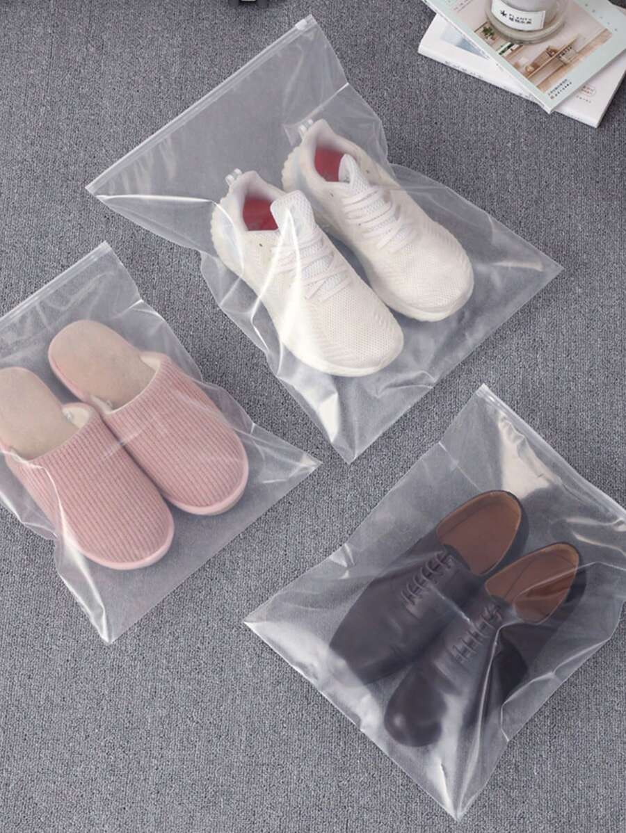 10个装便携式旅行鞋袋，节省空间防尘收纳袋，防潮打包鞋袋，拉链鞋袋，防水拉绳口袋，衣柜防尘整理袋，服装分类便携式旅行鞋袋，男女通用布艺鞋袋整理袋 - 完美收纳和保护旅行整理抽绳鞋袋女鞋套旅行必备邮轮必备度假必备 - 無色 - 查看 1
