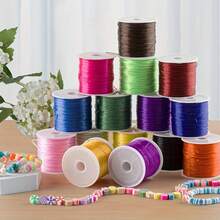 Dây pha lê đàn hồi dẹt 0,8mm/cuộn màu trắng, đen, đỏ, khoảng 10m/cái, phụ kiện làm vòng tay và vòng cổ trang sức tự làm - một cái túi - Xem 2