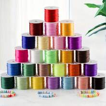 Dây pha lê đàn hồi dẹt 0,8mm/cuộn màu trắng, đen, đỏ, khoảng 10m/cái, phụ kiện làm vòng tay và vòng cổ trang sức tự làm - một cái túi - Xem 3