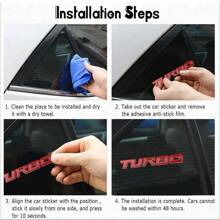 TURBO 金屬汽車貼紙徽章，背膠汽車貼紙徽章，有銀色/黑色/紅色可選 - 均碼 - 查看 8