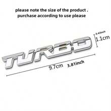 TURBO 金屬汽車貼紙徽章，背膠汽車貼紙徽章，有銀色/黑色/紅色可選 - 均碼 - 查看 5