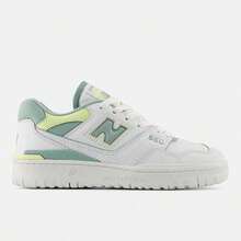 New Balance 550 - White With Salt Marsh and Limelight - View 1