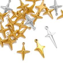 5入組不銹鋼時尚十字星吊墜DIY項鍊耳環珠寶配件 - 吊墜 - 查看 4