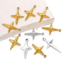 5入組不銹鋼時尚十字星吊墜DIY項鍊耳環珠寶配件 - 吊墜 - 查看 2