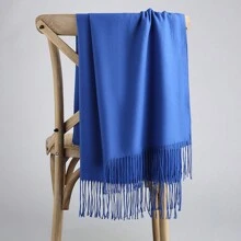 1 件女士纯色超薄仿羊绒防晒流苏围巾，透气柔软，适合日常穿着、旅行、约会、晚餐和其他场合配饰女士 - 彩色 - 查看 7