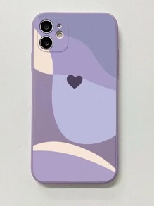 1pc Minimalist Purple Morandi Pattern Smooth Frosted Perforated Anti-Drop Phone Case Compatible With Apple/Compatible With Redmi/Compatible With VIVO/Compatible With OPPO Waterproof Shockproof Scratch Resistant,International Version, Not The Domestic Version - Purple - View 3