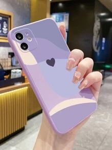 1pc Minimalist Purple Morandi Pattern Smooth Frosted Perforated Anti-Drop Phone Case Compatible With Apple/Compatible With Redmi/Compatible With VIVO/Compatible With OPPO Waterproof Shockproof Scratch Resistant,International Version, Not The Domestic Version - Purple - View 2