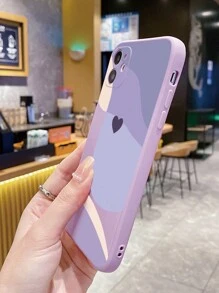 1pc Minimalist Purple Morandi Pattern Smooth Frosted Perforated Anti-Drop Phone Case Compatible With Apple/Compatible With Redmi/Compatible With VIVO/Compatible With OPPO Waterproof Shockproof Scratch Resistant,International Version, Not The Domestic Version - Purple - View 5
