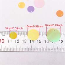 Paillettes Sequins 10mm Lớn Dẹt Tròn Cạnh Lỗ Sequin Lỏng Cho Thủ Công Khiêu Vũ Trang Sức Mặt Dây Chuyền Trang Trí Đám Cưới Phụ Kiện May Vá 20g 500 cái - Nhiều màu - Xem 2
