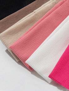 4/6入組糖果色系綁髮圈，彈性實色運動頭帶，適用於健身瑜伽吸汗頭帶頭髮配件，隨機顏色 - 彩色 - 查看 4